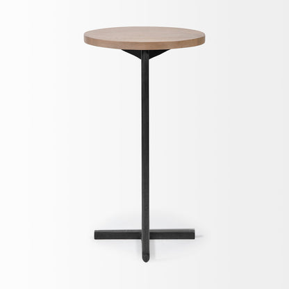 Mercana Ballatine Wood Top Round Accent Table