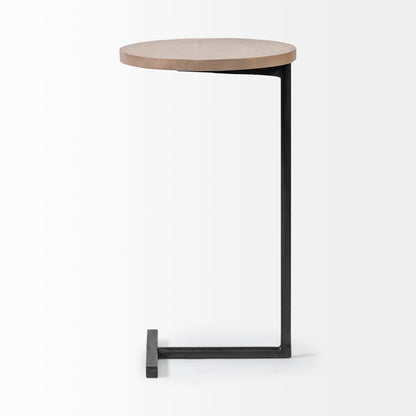 Mercana Ballatine Wood Top Round Accent Table
