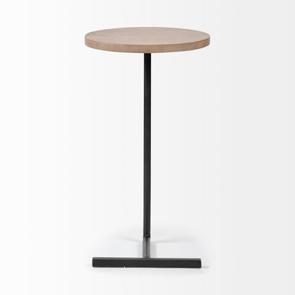 Mercana Ballatine Wood Top Round Accent Table