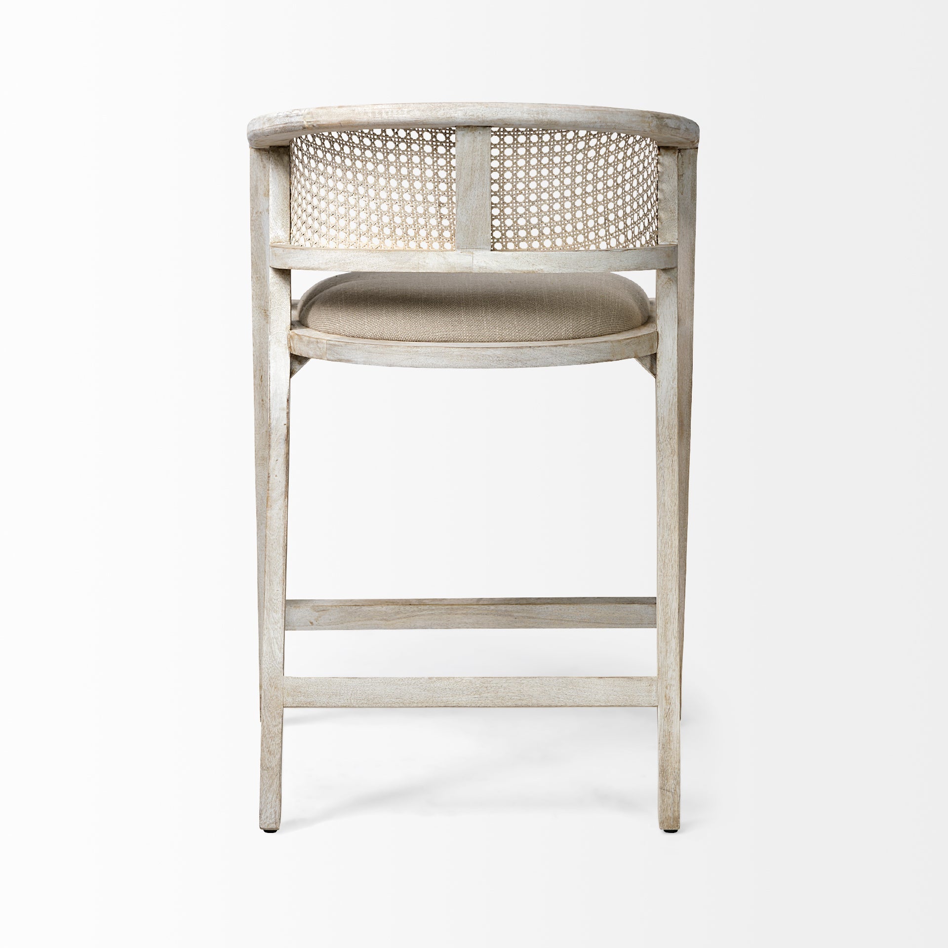 Mercana Tabitha Beige Fabric Triangular Leg Barstool