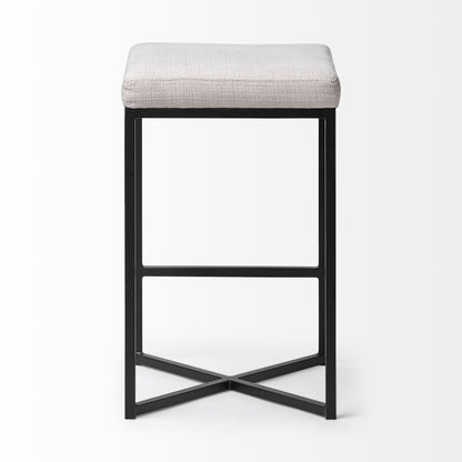 Mercana Frodo White Fabric Bar Stool