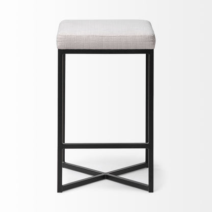 Mercana Frodo White Fabric Bar Stool