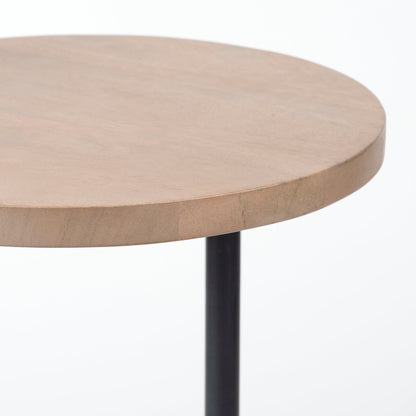 Mercana Ballatine Wood Top Round Accent Table