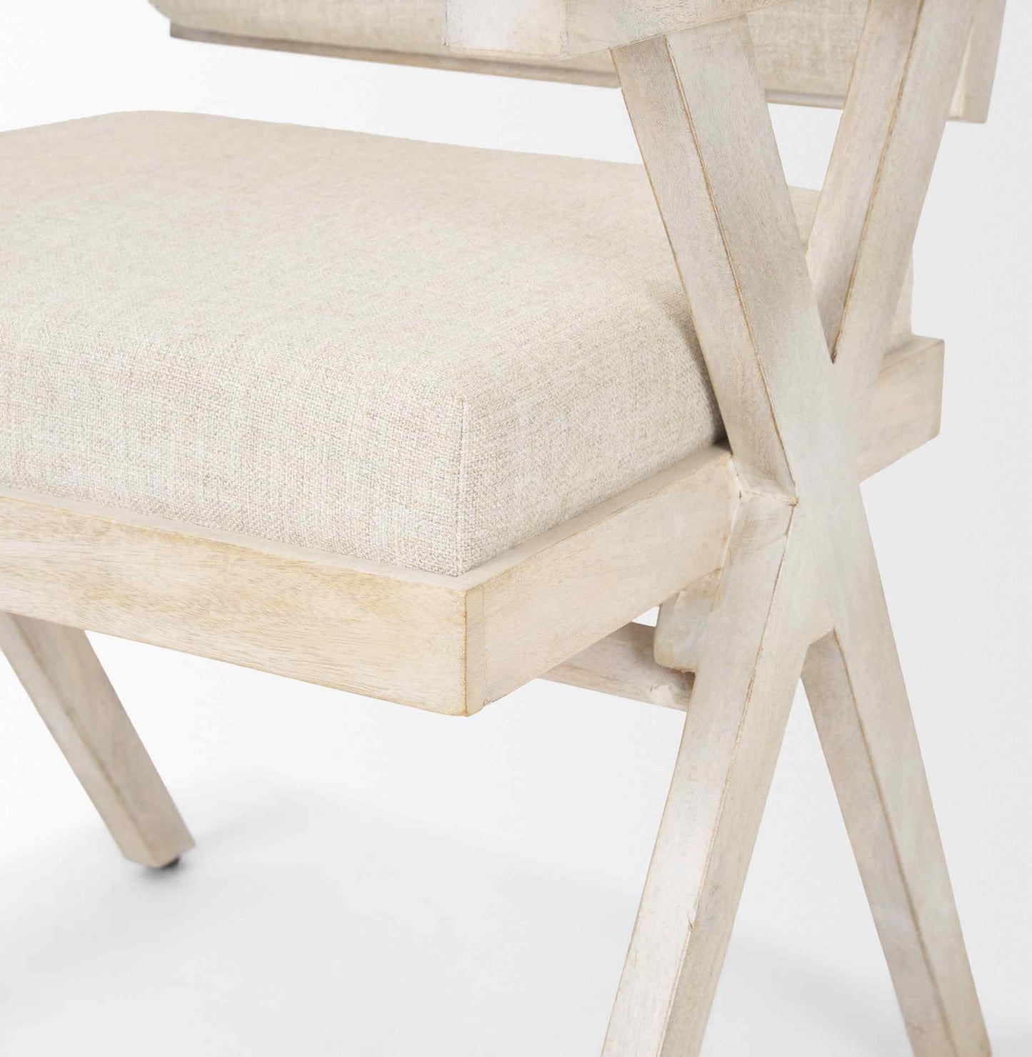 Mercana Topanga Cream Fabric Dining Chair (Set of 2)