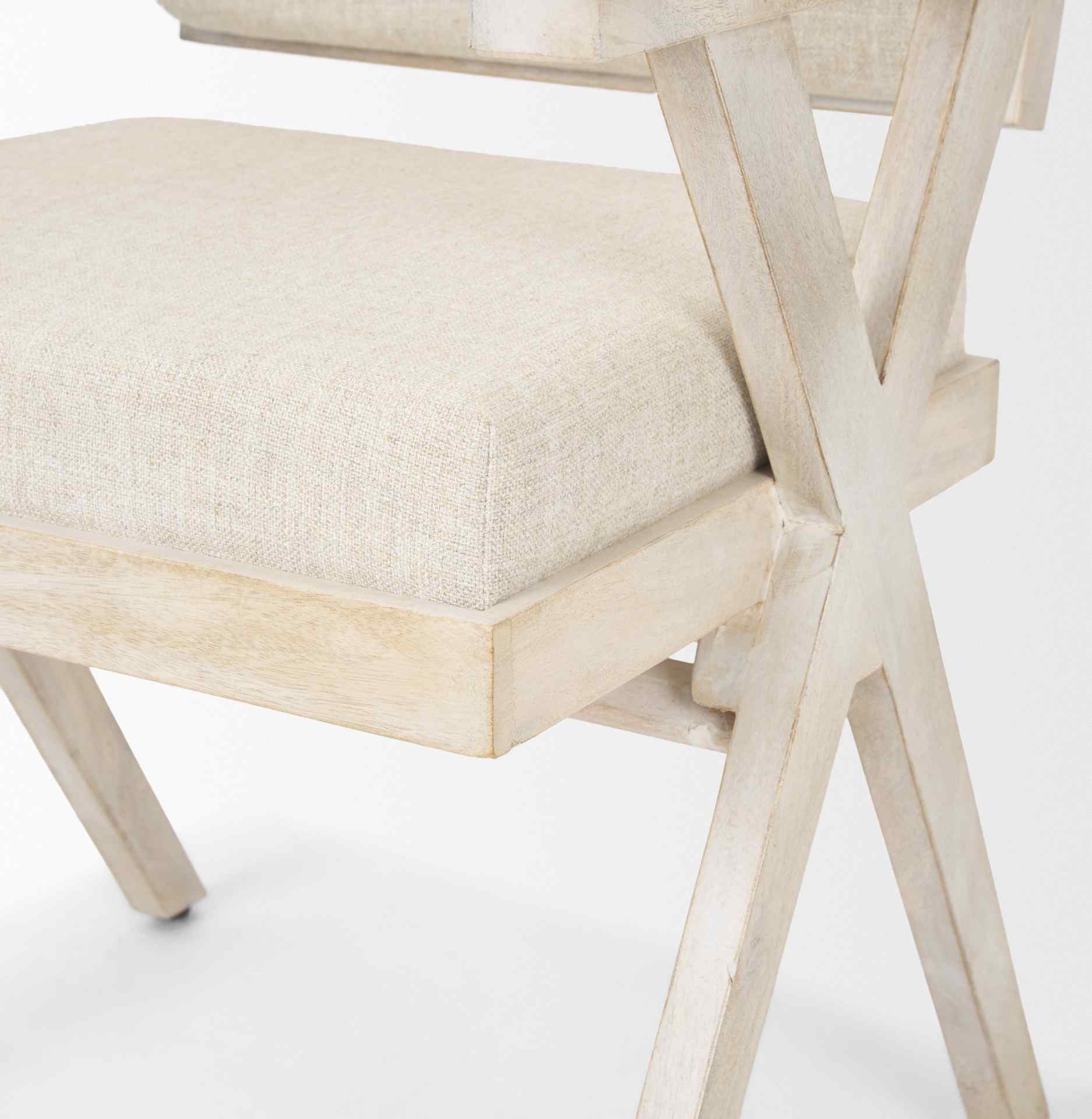 Mercana Topanga Cream Fabric Dining Chair (Set of 2)
