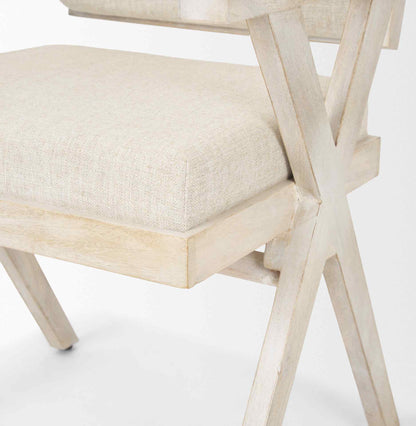 Mercana Topanga Cream Fabric Dining Chair (Set of 2)