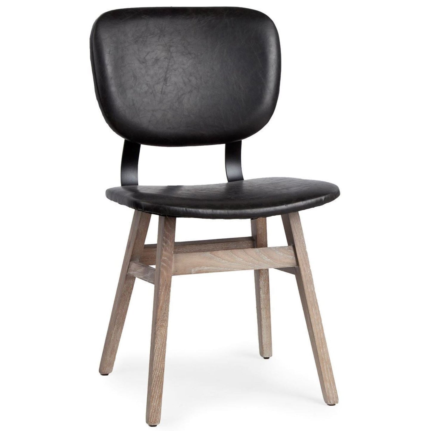 Mercana Haden Black Faux Leather Dining Chair (Set of 2)