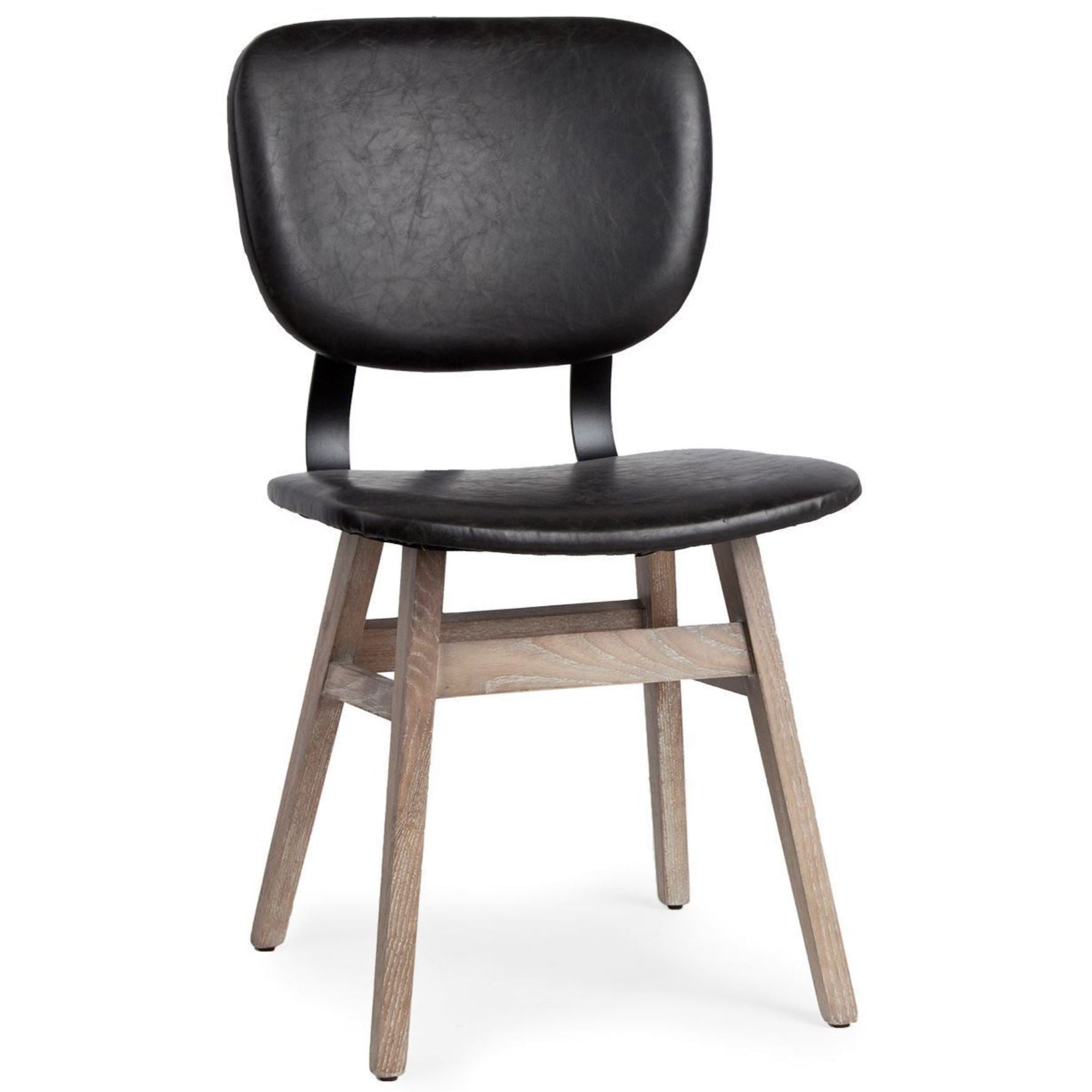 Mercana Haden Black Faux Leather Dining Chair (Set of 2)