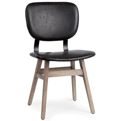 Mercana Haden Black Faux Leather Dining Chair (Set of 2)