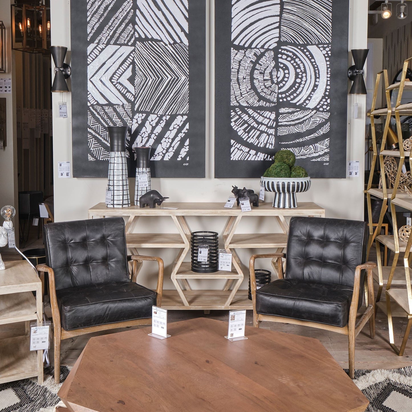 Phineas Black Leather Accent Chair