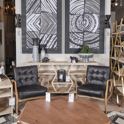 Phineas Black Leather Accent Chair