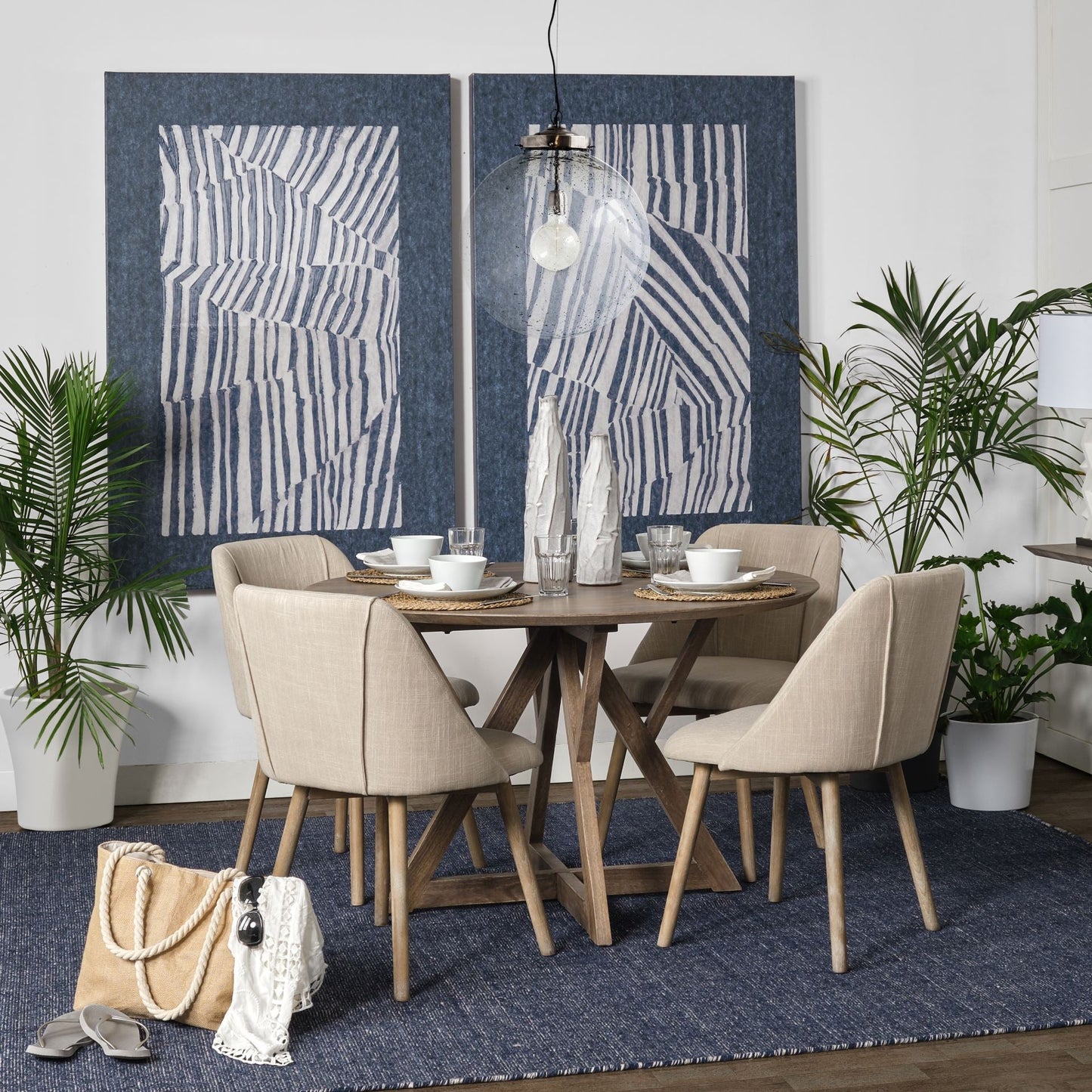 Mercana Ronald Cream Fabric Dining Chair (Set of 2)