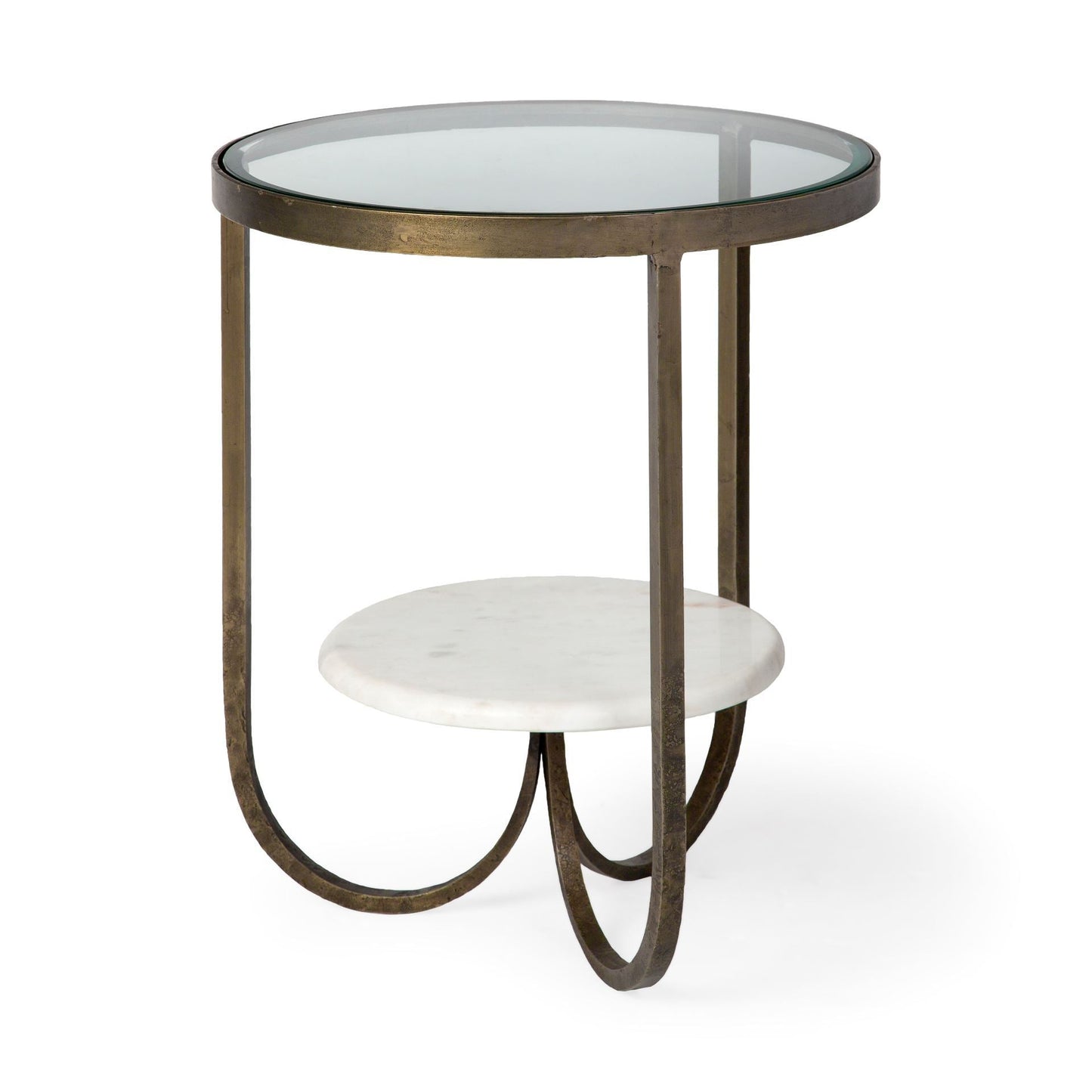 Mercana Reinhardt Glass Top Round Side Table