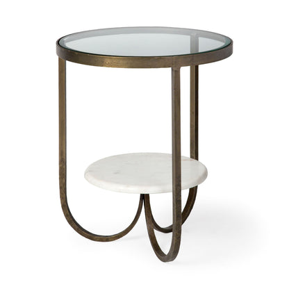 Mercana Reinhardt Glass Top Round Side Table