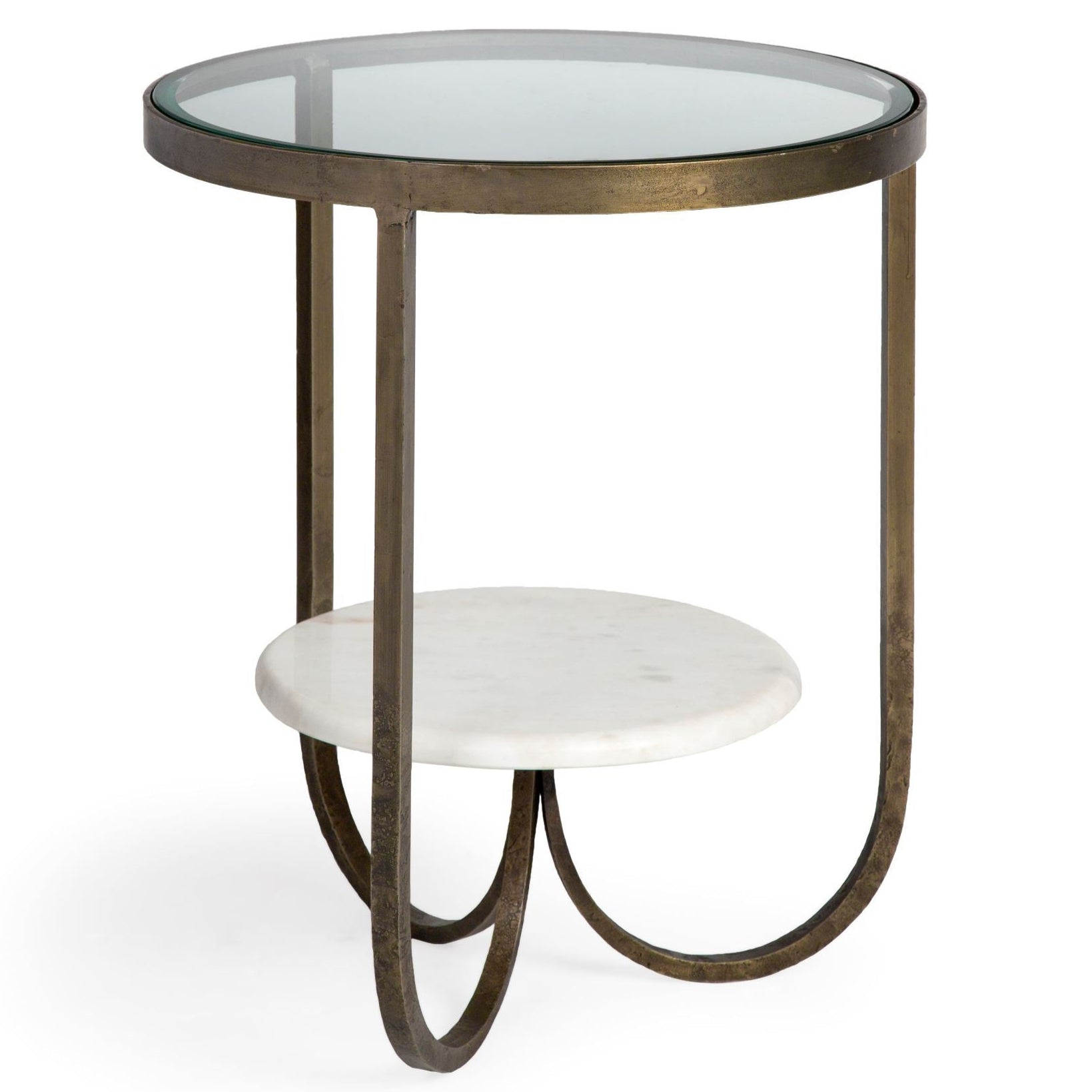 Mercana Reinhardt Glass Top Round Side Table