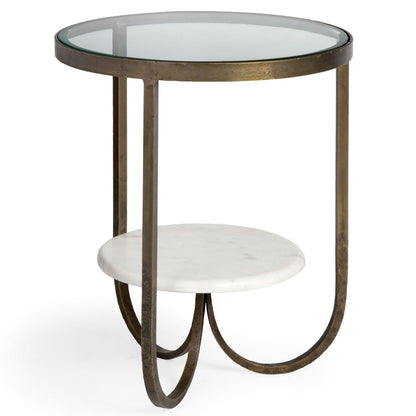 Mercana Reinhardt Glass Top Round Side Table