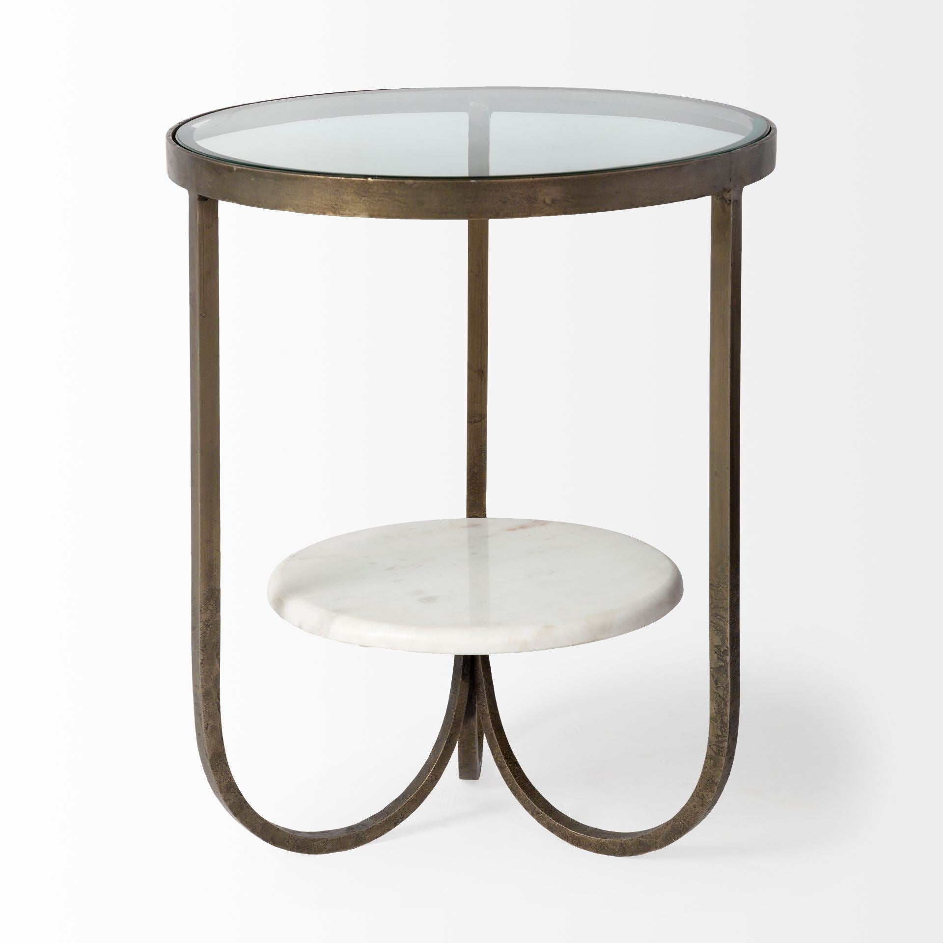 Mercana Reinhardt Glass Top Round Side Table