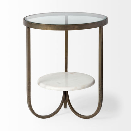 Mercana Reinhardt Glass Top Round Side Table