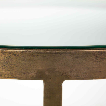Mercana Reinhardt Glass Top Round Side Table