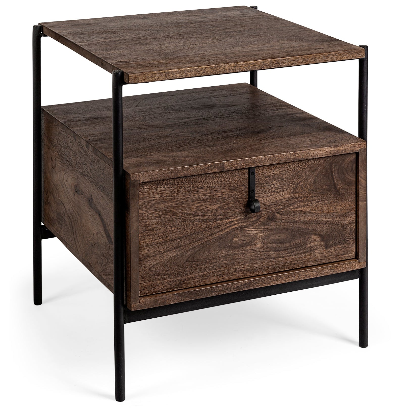 Mercana Glenn Wood Top Square Side Table