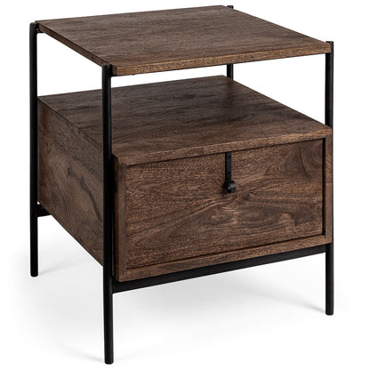Mercana Glenn Wood Top Square Side Table