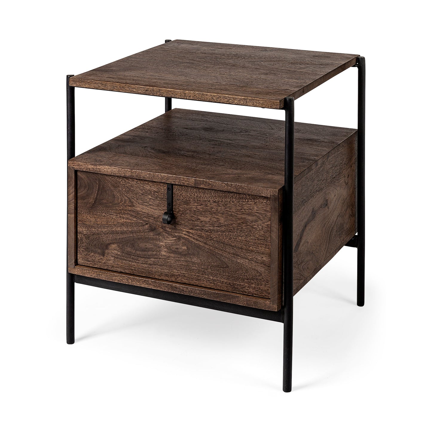 Mercana Glenn Wood Top Square Side Table