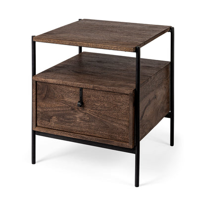 Mercana Glenn Wood Top Square Side Table