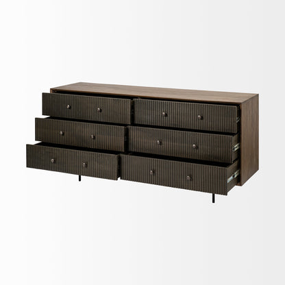 Grace Six Drawers Wood Sideboard