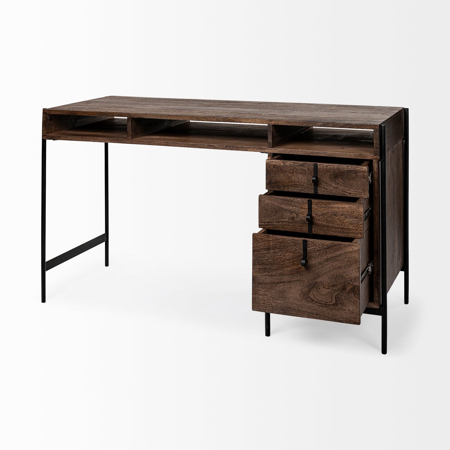 Glenn Three Drawers Wooden Office Desk