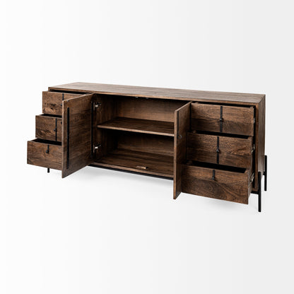 Glenn Six Drawers Wood Sideboard