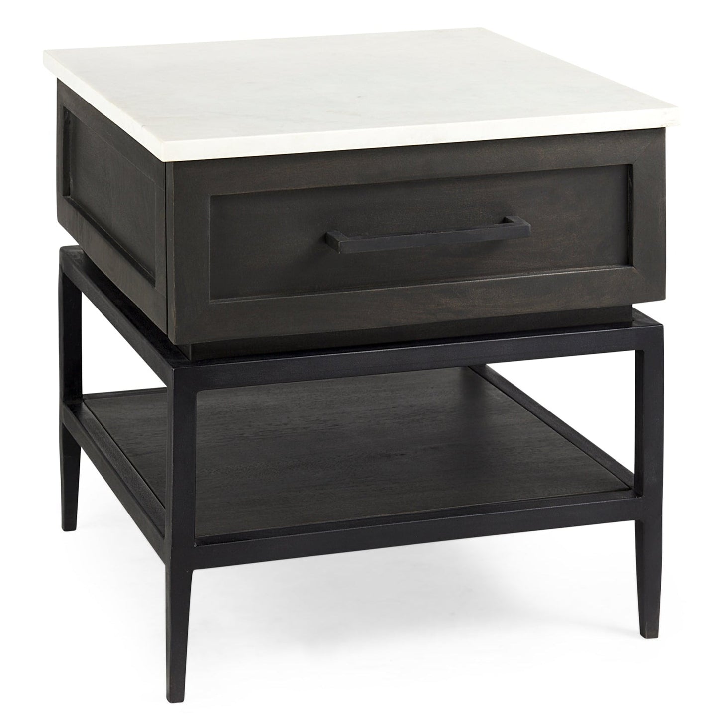 Mercana Divina White Marble Top Side Table