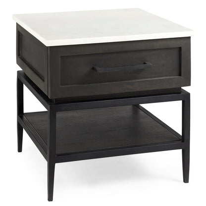 Mercana Divina White Marble Top Side Table