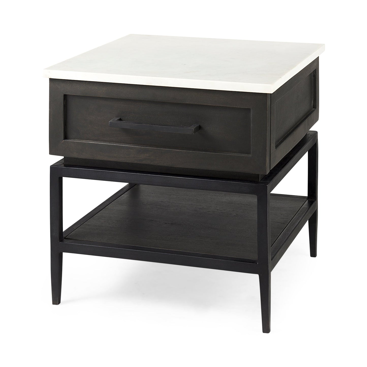 Mercana Divina White Marble Top Side Table