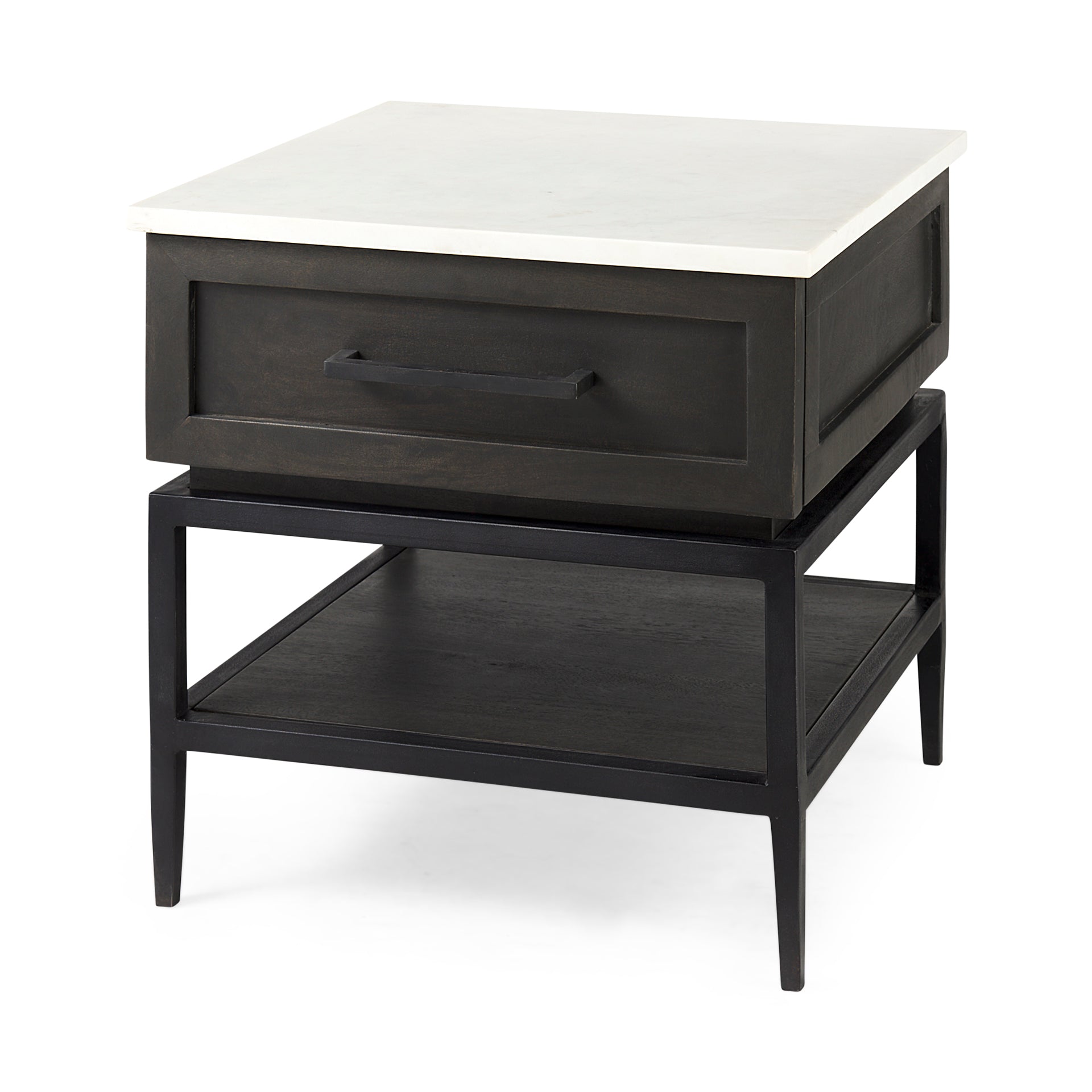 Mercana Divina White Marble Top Side Table