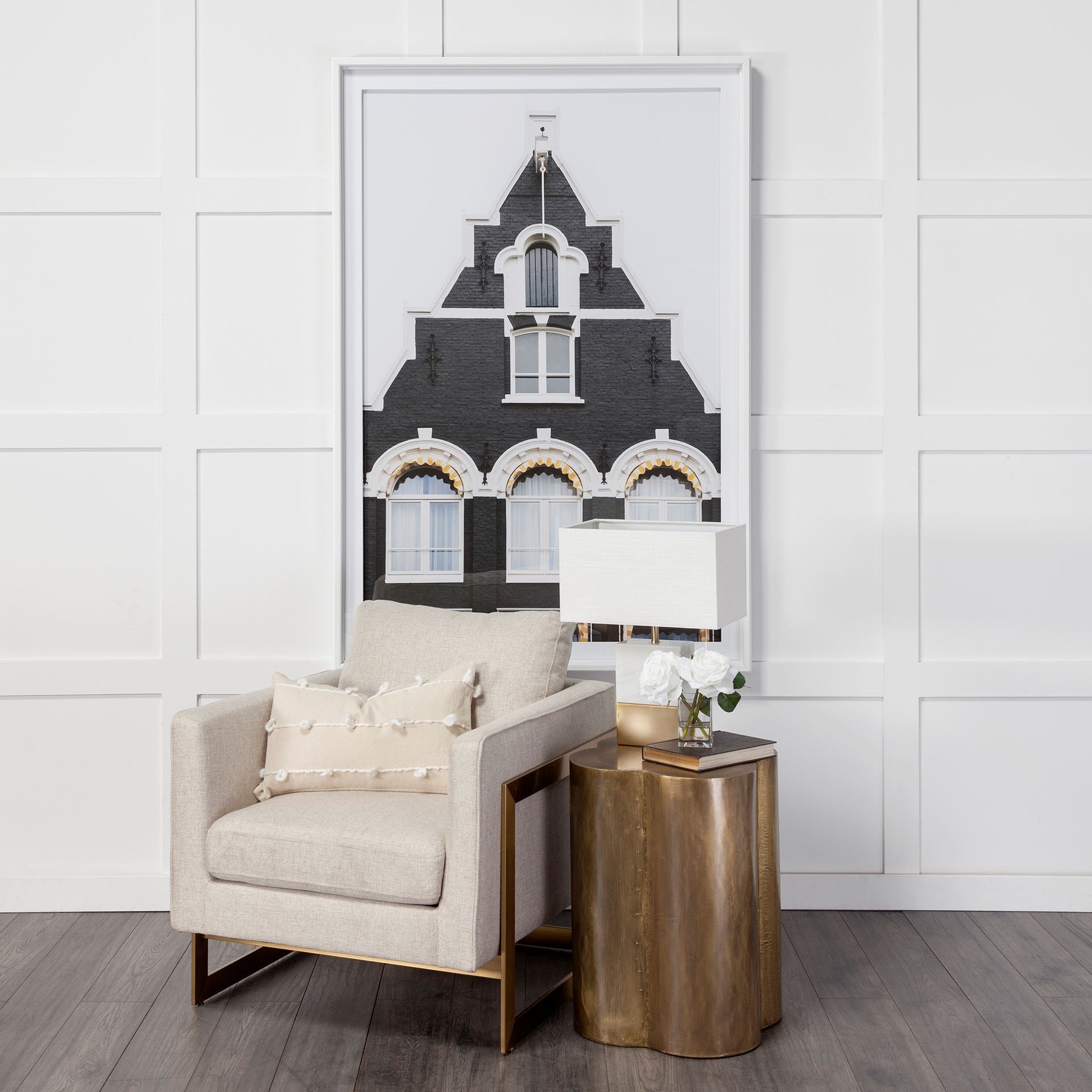 Mercana Quatrefoil Cladding Brass Accent Table