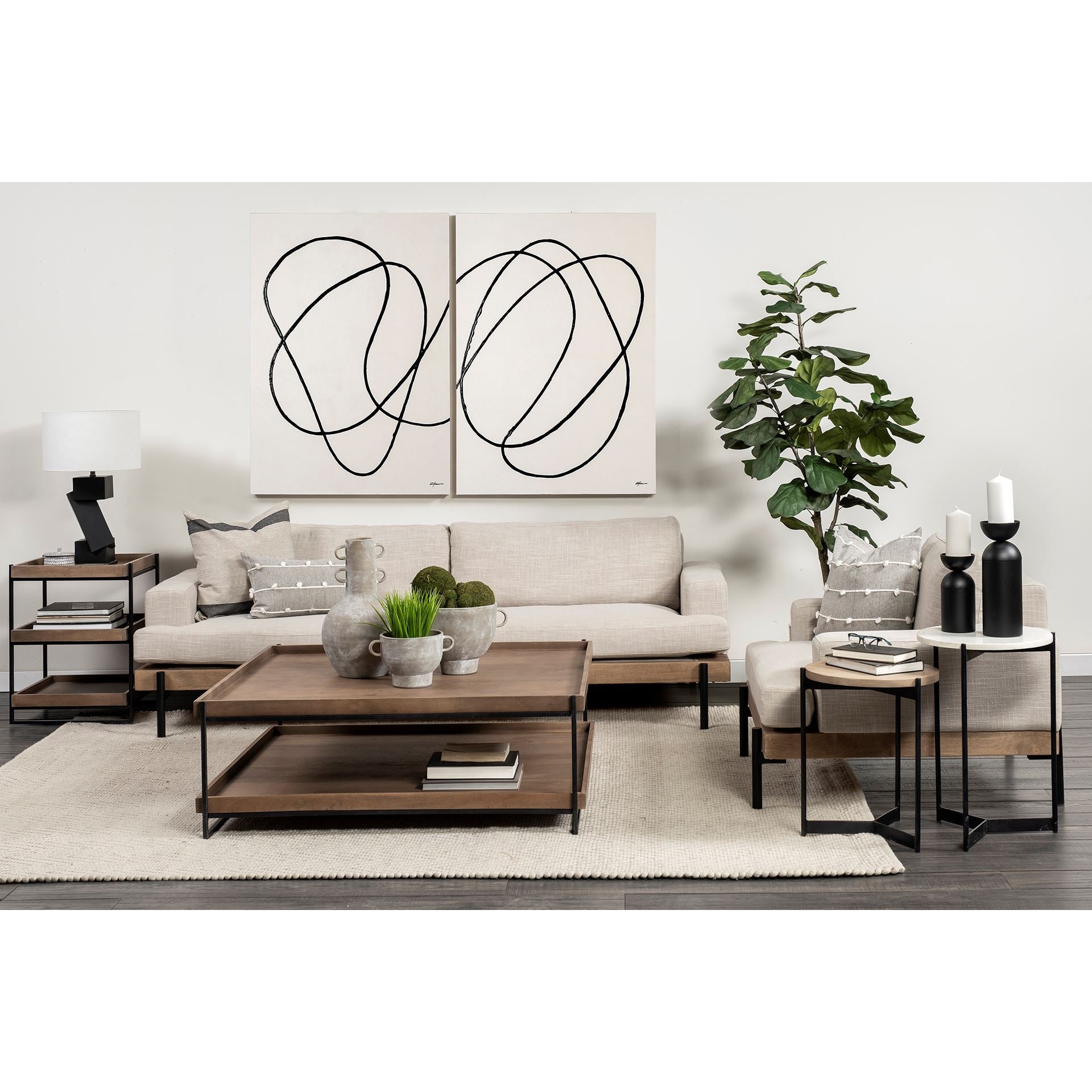 Mercana Colburne Premium Fabric Three Seater Sofa