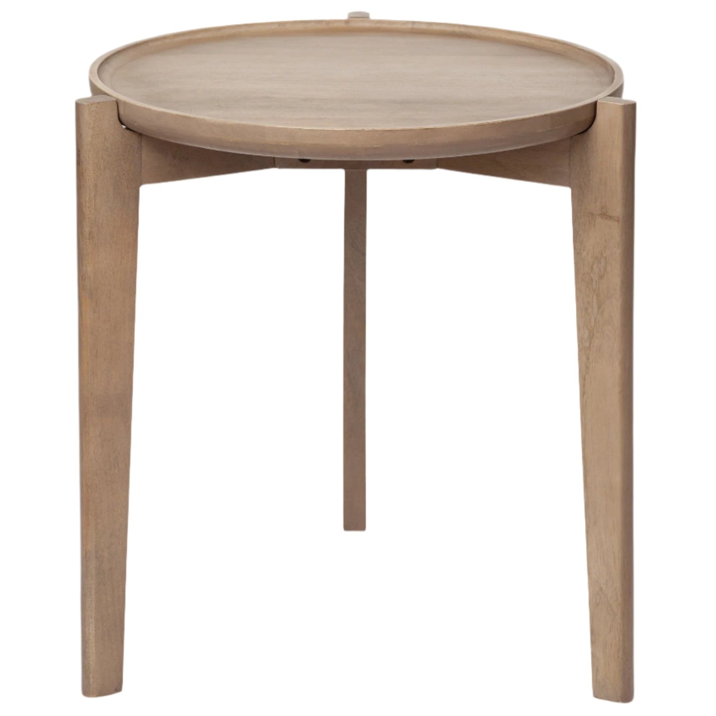 Mercana Cleaver Wood Top Round Accent Table