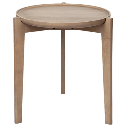 Mercana Cleaver Wood Top Round Accent Table