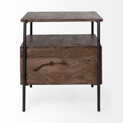 Mercana Glenn Wood Top Square Side Table