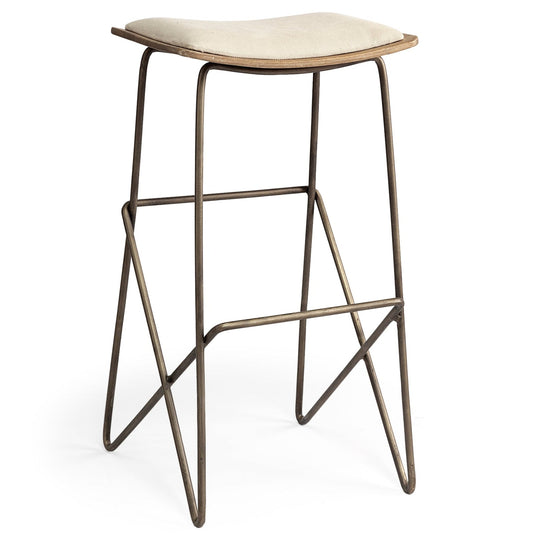 Mercana Katniss Cream Fabric Barstool