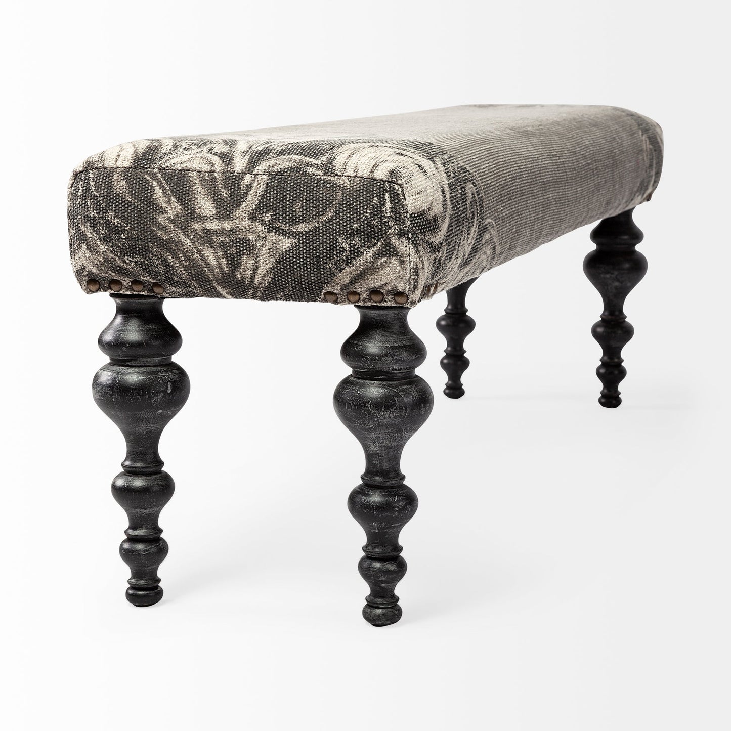 Alhambra Grey Fabric Bedroom Bench