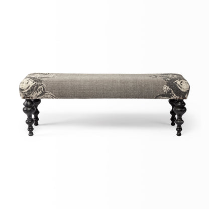 Alhambra Grey Fabric Bedroom Bench