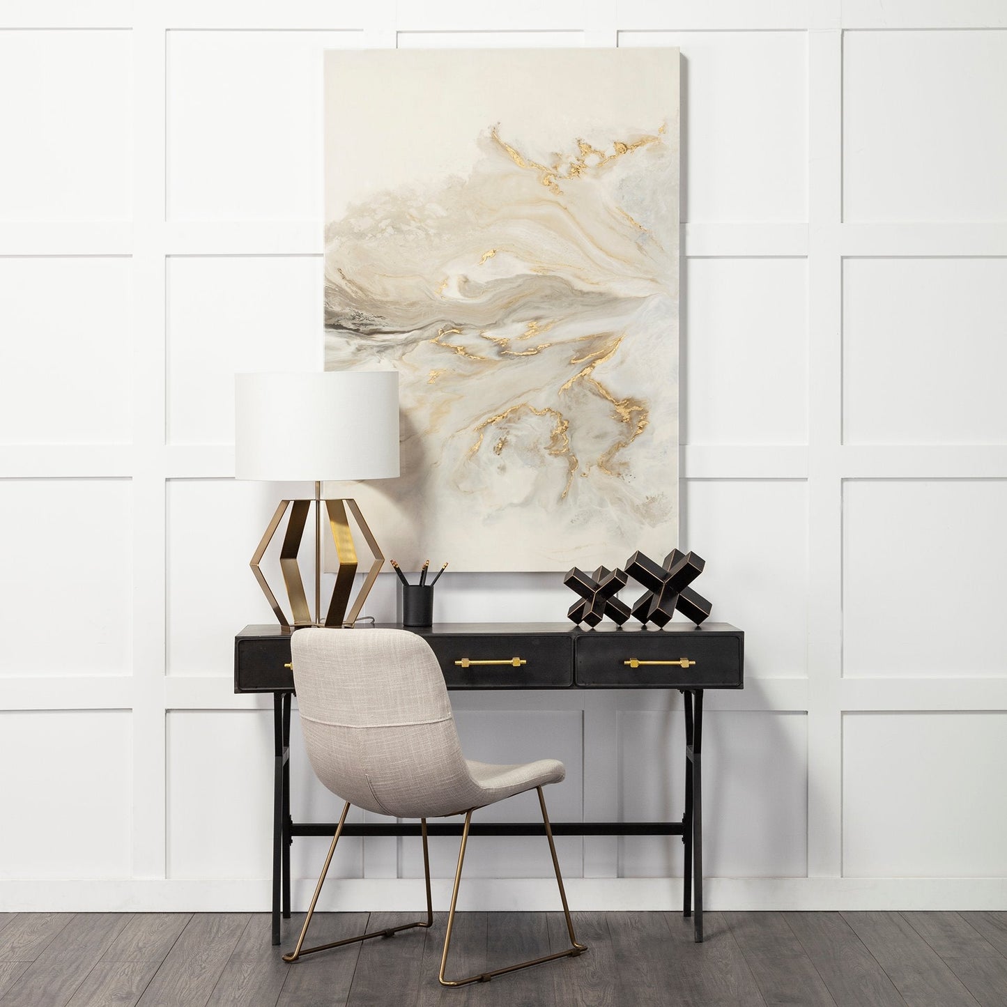 Vince Three Drawers Metal Office Desk