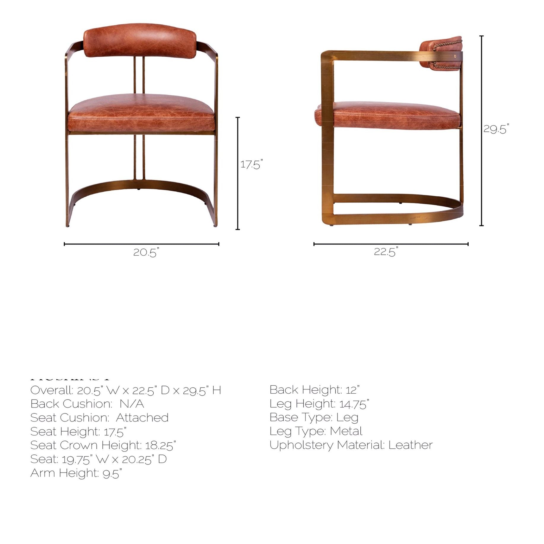 Mercana Hollyfield Leather Dining Chair (Set of 2)