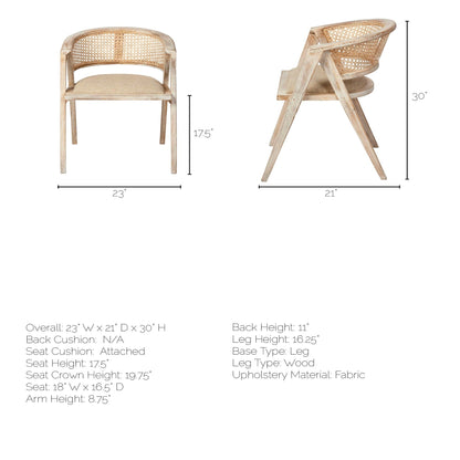 Mercana Tabitha Linen Wrap Seat Dining Chair (Set of 2)