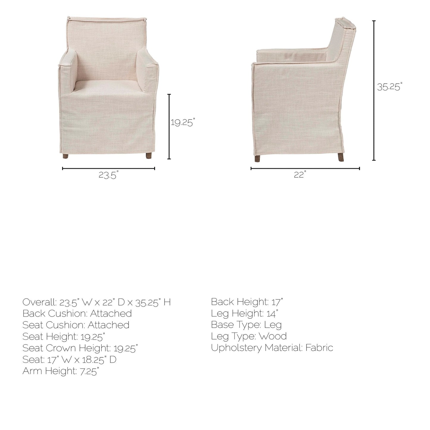 Mercana Elbert Fabric Slip-Cover Dining Chair (Set of 2)