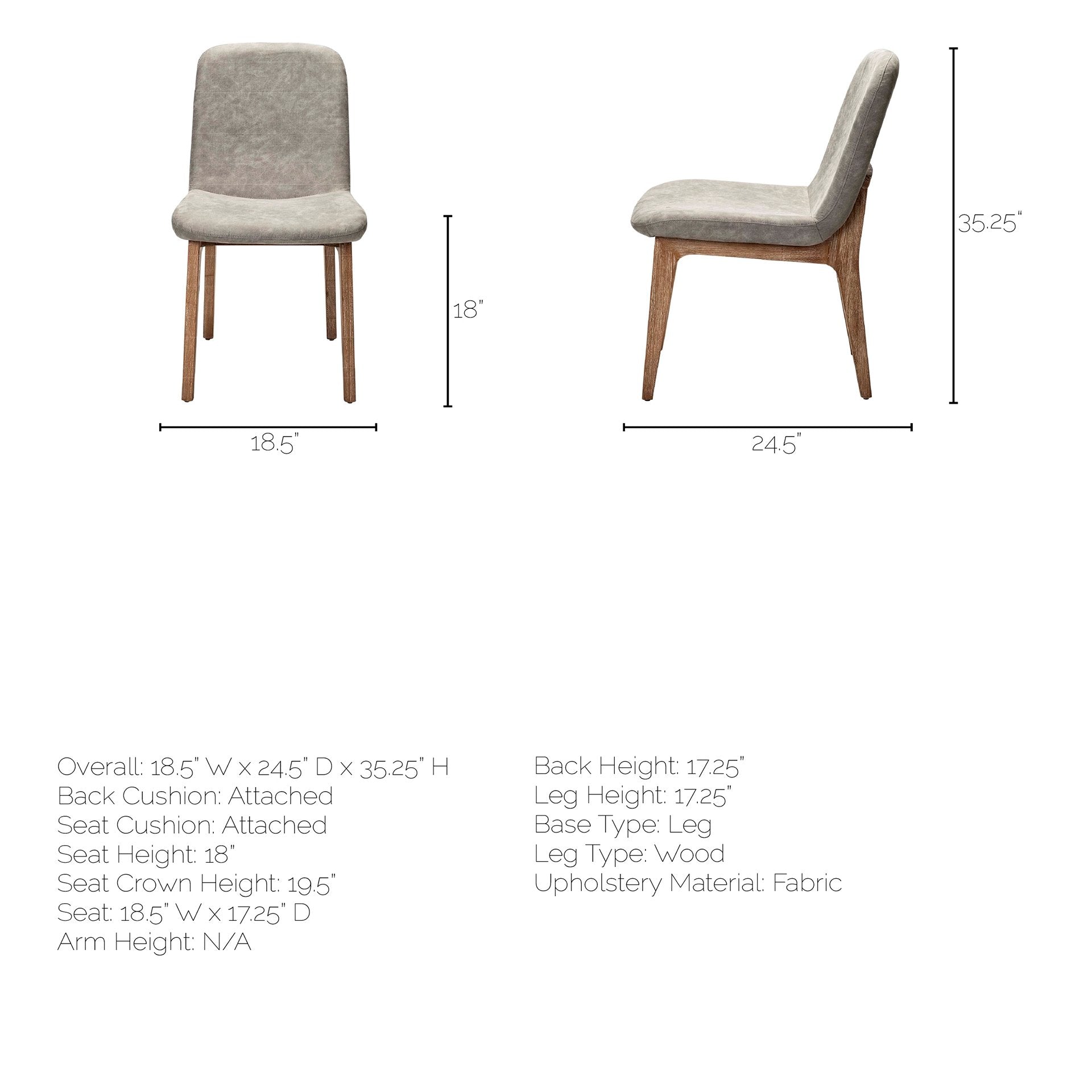 Mercana David Fabric Wrap Armless Dining Chair (Set of 2)