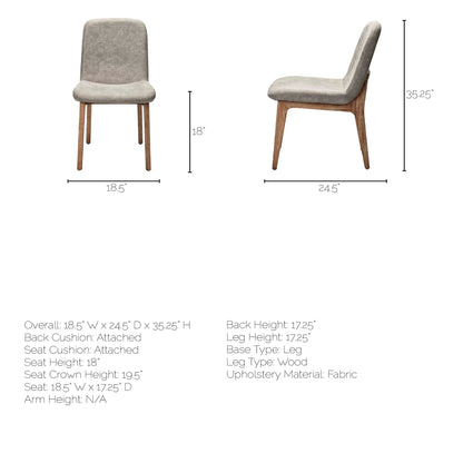 Mercana David Fabric Wrap Armless Dining Chair (Set of 2)