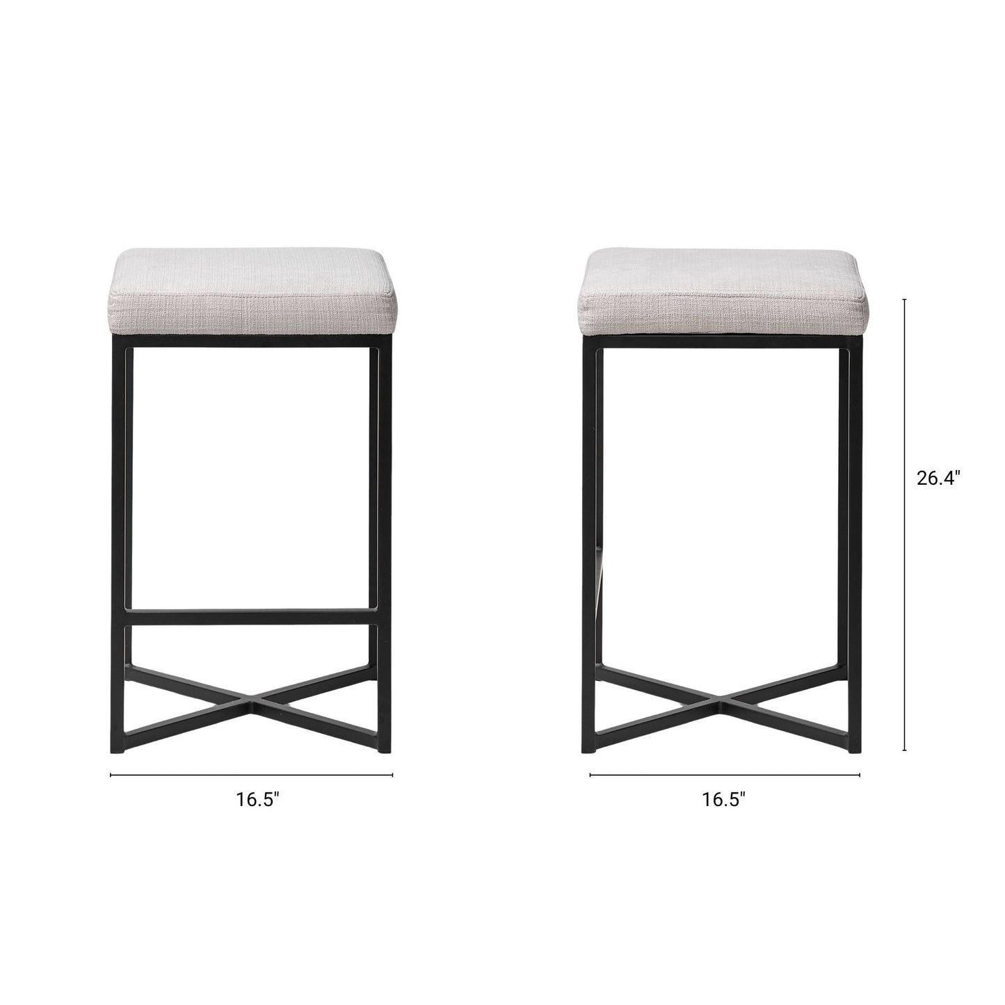 Mercana Frodo White Fabric Bar Stool
