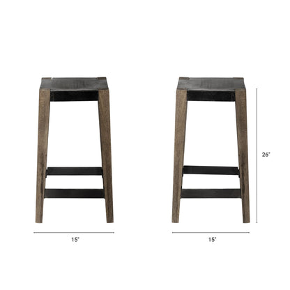 Mercana Nell Wooden Brown Leg Bar Stool